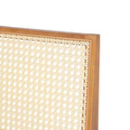 Sedia da pranzo senza braccioli Sepp in legno di Rubberwood e canna con gambe a V, confezione da 2 pezzi