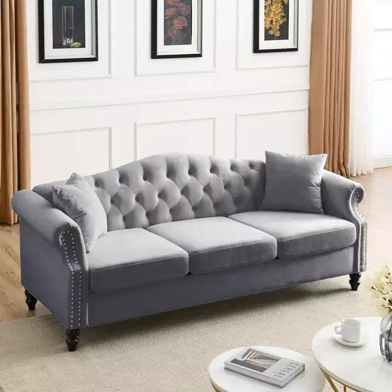 Divano componibile 3 posti + 3 posti in velluto Enhanced Comfort