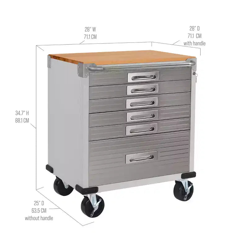 Mobiletto UltraHD con 6 cassetti a chiusura ammortizzata, 28 x 25 x 34.5