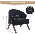 Poltrona in stile moderno, materiale PU, comoda sedia da lettura imbottita, poltrona senza braccioli, adatta per soggiorno e camera da letto