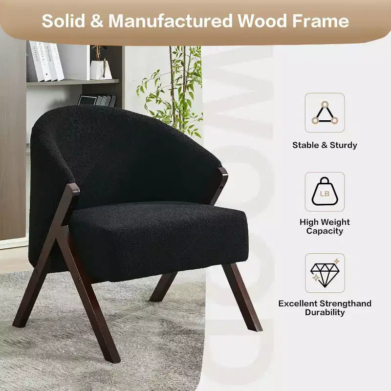 Poltrona in stile moderno, materiale PU, comoda sedia da lettura imbottita, poltrona senza braccioli, adatta per soggiorno e camera da letto