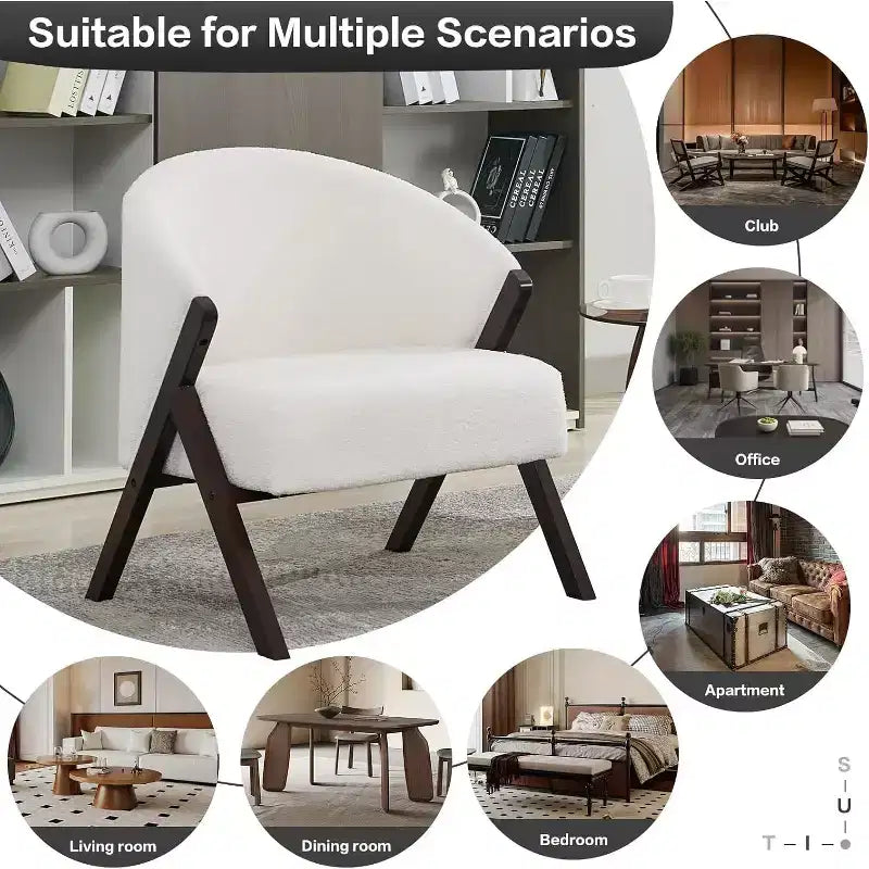 Poltrona in stile moderno, materiale PU, comoda sedia da lettura imbottita, poltrona senza braccioli, adatta per soggiorno e camera da letto