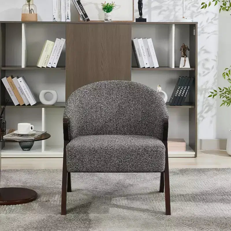 Poltrona in stile moderno, materiale PU, comoda sedia da lettura imbottita, poltrona senza braccioli, adatta per soggiorno e camera da letto