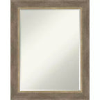 Amanti Art Driftwood Tan Petite Bevel Wood Bathroom Wall Mirror 28.75 x 22.75 in.