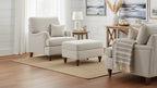 GDFStudio Candor Modern Upholstered Arm Chair and Ottoman Set