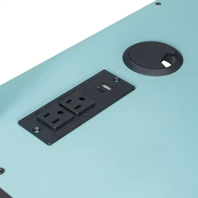 Moderno Letto a Soppalco da Gaming Completo con Scrivania Illuminata, Libreria Contenitore, Mensole e Prese di Corrente