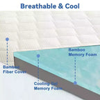 Topper Materasso Rigido per Alleviare la Pressione, Misura Singola, in Memory Foam Gel Rinfrescante ad Alta Densità da 7,5 cm con Fodera Removibile, Certificazione CertiPUR-US