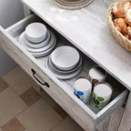 Credenza, Mobile Contenitore da Cucina con Cassetti, Anta, Ripiani Regolabili, Armadio Moderno ad Alta Capacità per Soggiorno, Cucina, Casa