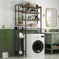8-Tier Over The Toilet Storage with Side Rack, Over Toilet Storage Rack with Adjustable Shelf & Drain Basket