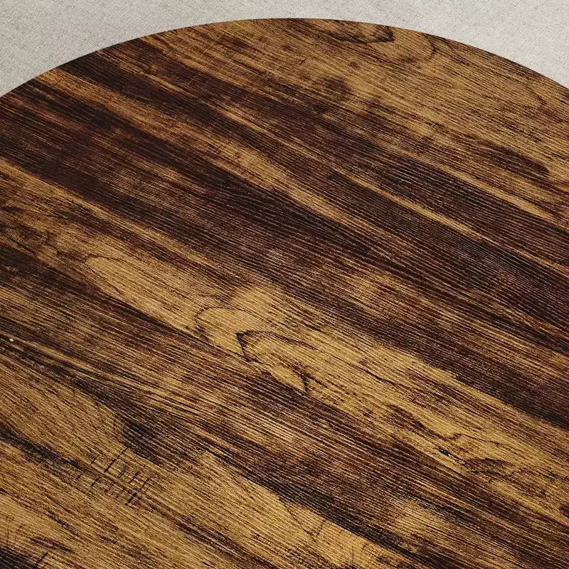 Tavolino da caffè rotondo rustico da 30 pollici con ripiano portaoggetti, tavolino centrale a 2 livelli in legno con gambe in metallo curve, per soggiorno, piccoli spazi