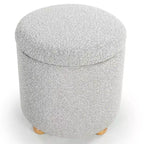 Pouf contenitore rotondo in bouclé Becka