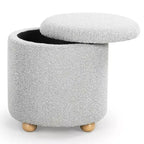 Pouf contenitore rotondo in bouclé Becka
