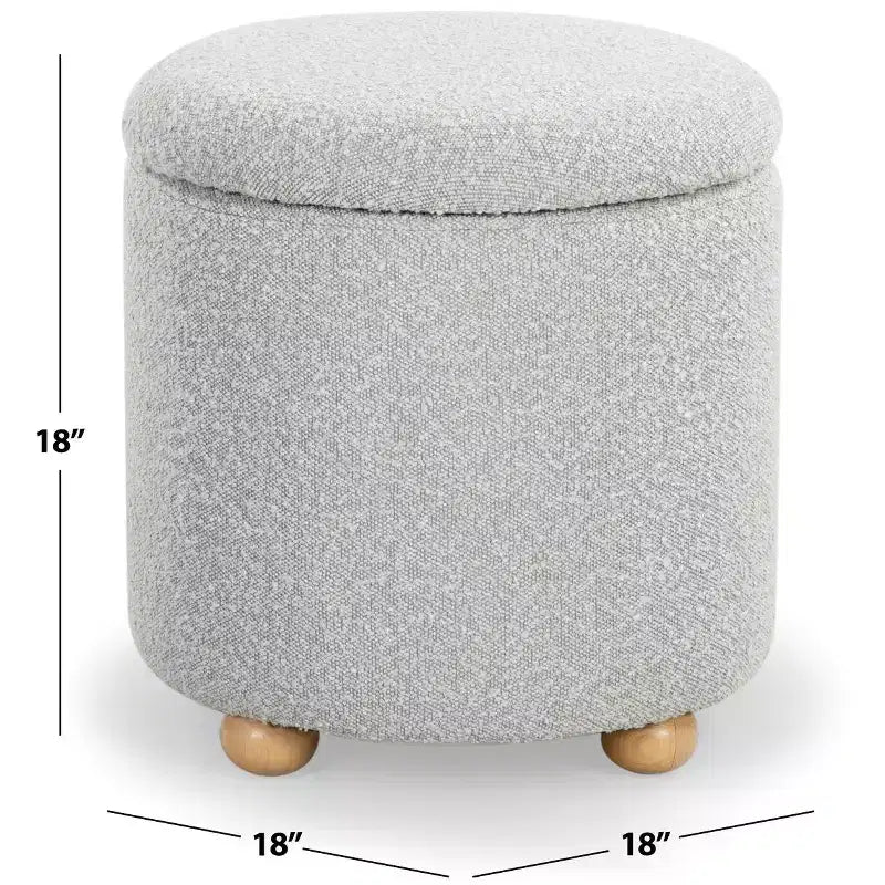 Pouf contenitore rotondo in bouclé Becka
