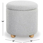 Pouf contenitore rotondo in bouclé Becka