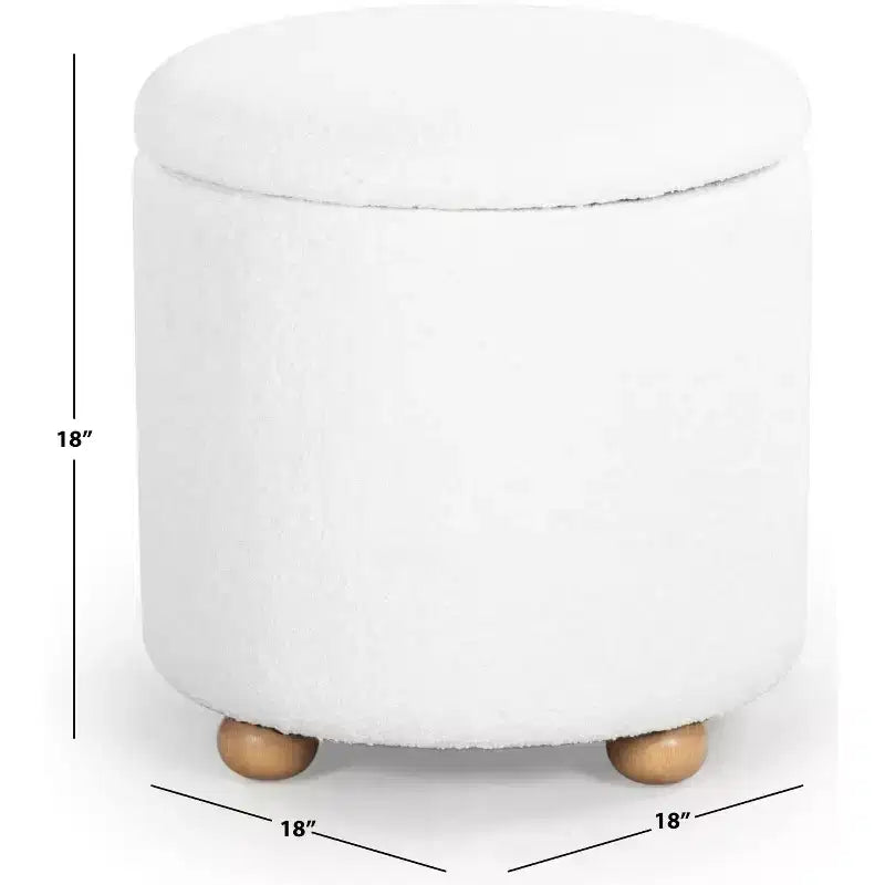 Pouf contenitore rotondo in bouclé Becka