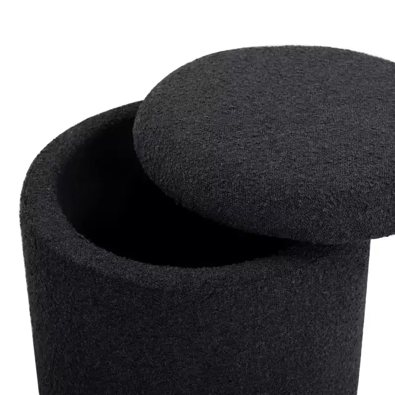 Pouf contenitore rotondo in bouclé Becka