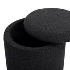 Pouf contenitore rotondo in bouclé Becka
