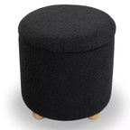 Pouf contenitore rotondo in bouclé Becka