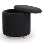 Pouf contenitore rotondo in bouclé Becka