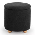 Becka Round Boucle Storage Ottoman - SFV6100 - Safavieh Couture