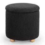Becka Round Boucle Storage Ottoman - SFV6100 - Safavieh Couture