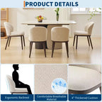 Sedie da pranzo moderne imbottite confezione da 2, schienale ergonomico, gambe robuste in legno, capacità 120 kg, comode sedute per cucina o ristorante, lino
