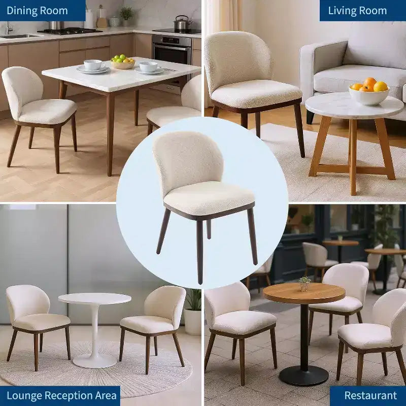 Sedie da pranzo moderne imbottite confezione da 2, schienale ergonomico, gambe robuste in legno, capacità 120 kg, comode sedute per cucina o ristorante, lino