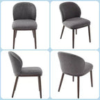 Sedie da pranzo moderne imbottite confezione da 2, schienale ergonomico, gambe robuste in legno, capacità 120 kg, comode sedute per cucina o ristorante, lino