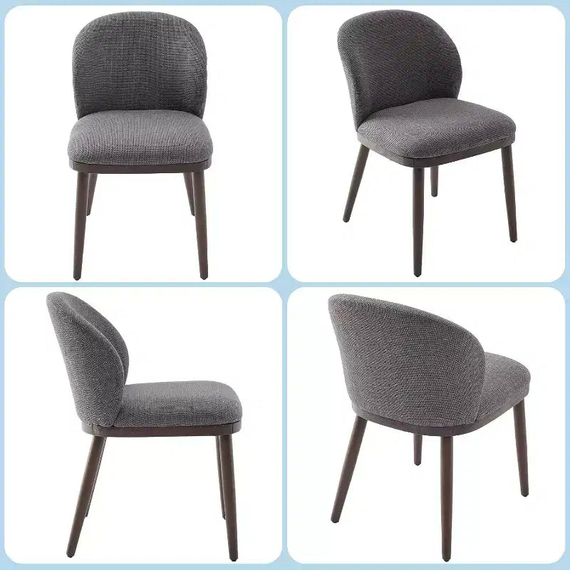 Sedie da pranzo moderne imbottite confezione da 2, schienale ergonomico, gambe robuste in legno, capacità 120 kg, comode sedute per cucina o ristorante, lino