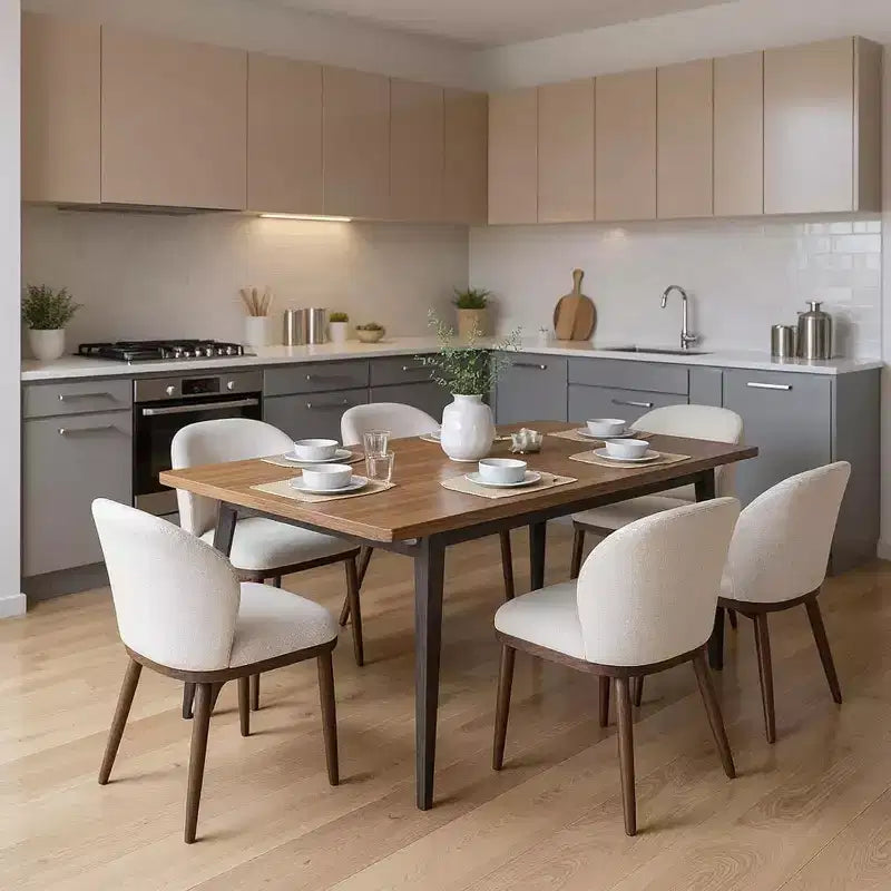 Sedie da pranzo moderne imbottite confezione da 2, schienale ergonomico, gambe robuste in legno, capacità 120 kg, comode sedute per cucina o ristorante, lino