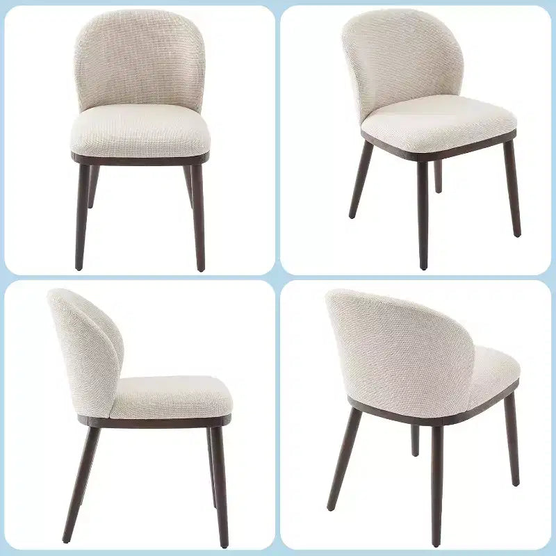 Sedie da pranzo moderne imbottite confezione da 2, schienale ergonomico, gambe robuste in legno, capacità 120 kg, comode sedute per cucina o ristorante, lino