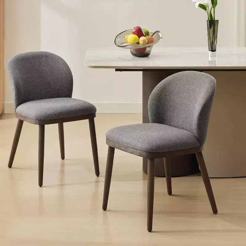 Modern Upholstered Dining Chairs Set of 2, Ergonomic Back, Sturdy Wood Legs, 265lbs Capacity, Comfortable Kitchen or Restaurant Seating, Linen