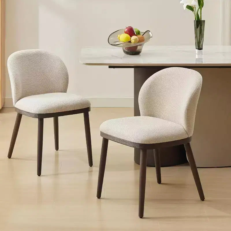 Sedie da pranzo moderne imbottite confezione da 2, schienale ergonomico, gambe robuste in legno, capacità 120 kg, comode sedute per cucina o ristorante, lino