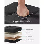Pouf Contenitore con Vassoio, Poggiapiedi in Similpelle con Spazio Interno