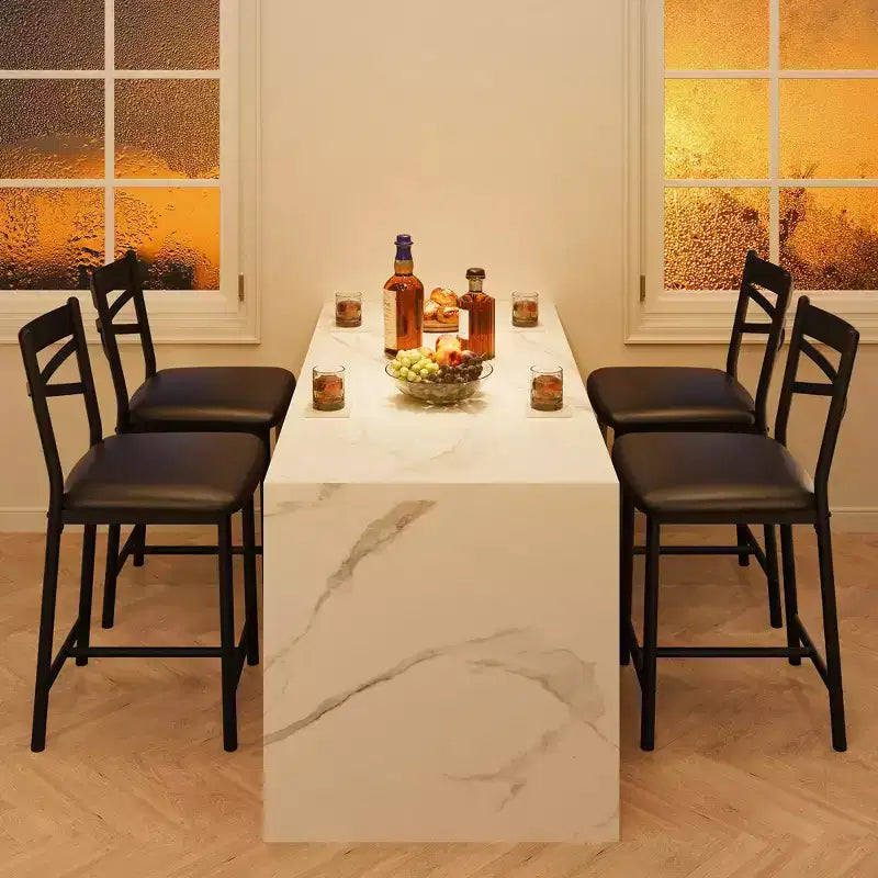 2 sgabelli da bar ad altezza bancone, sedili rivestiti in pelle PU con struttura in metallo a X, eleganti sedie da cucina e sala da pranzo