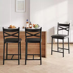 2 sgabelli da bar ad altezza bancone, sedili rivestiti in pelle PU con struttura in metallo a X, eleganti sedie da cucina e sala da pranzo