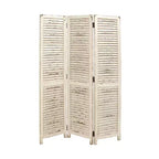 Farmhouse Wood Room Divider Screen Cream - Olivia & May