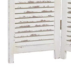 Paravento Divisorio in Legno Rustico Crema