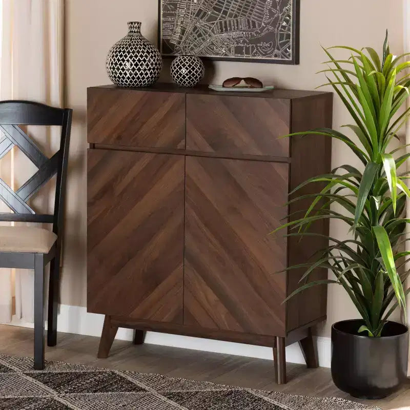 Hartman Scarpiera in Legno Noce Marrone, Mobile Contenitore per Ingresso, Contiene 12 Paia