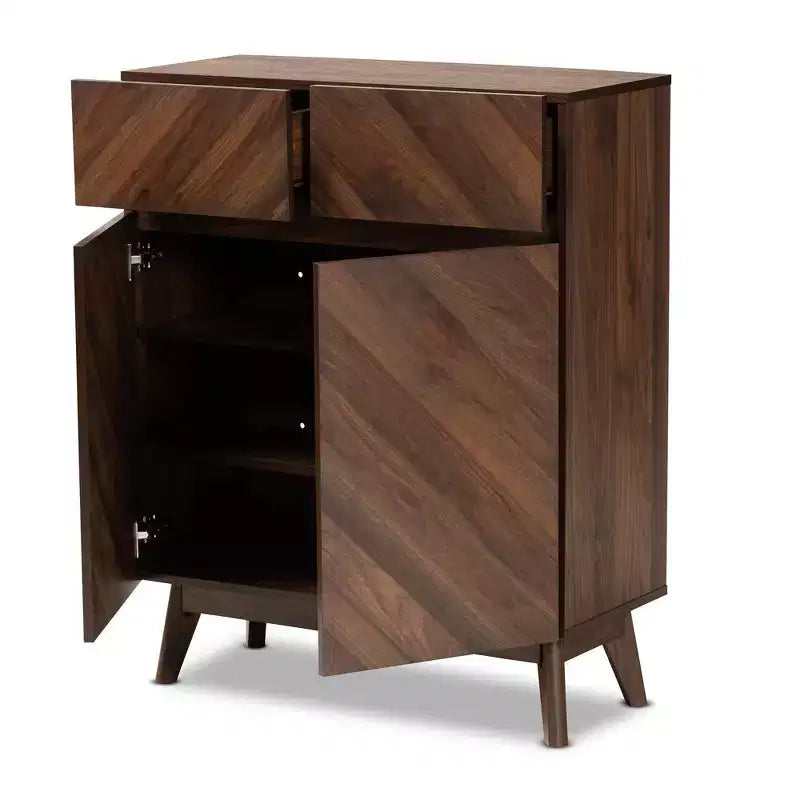 Hartman Scarpiera in Legno Noce Marrone, Mobile Contenitore per Ingresso, Contiene 12 Paia