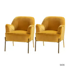 Poltrona Odo Velvet Accent Comfy da soggiorno con seduta imbottita, confezione da 2