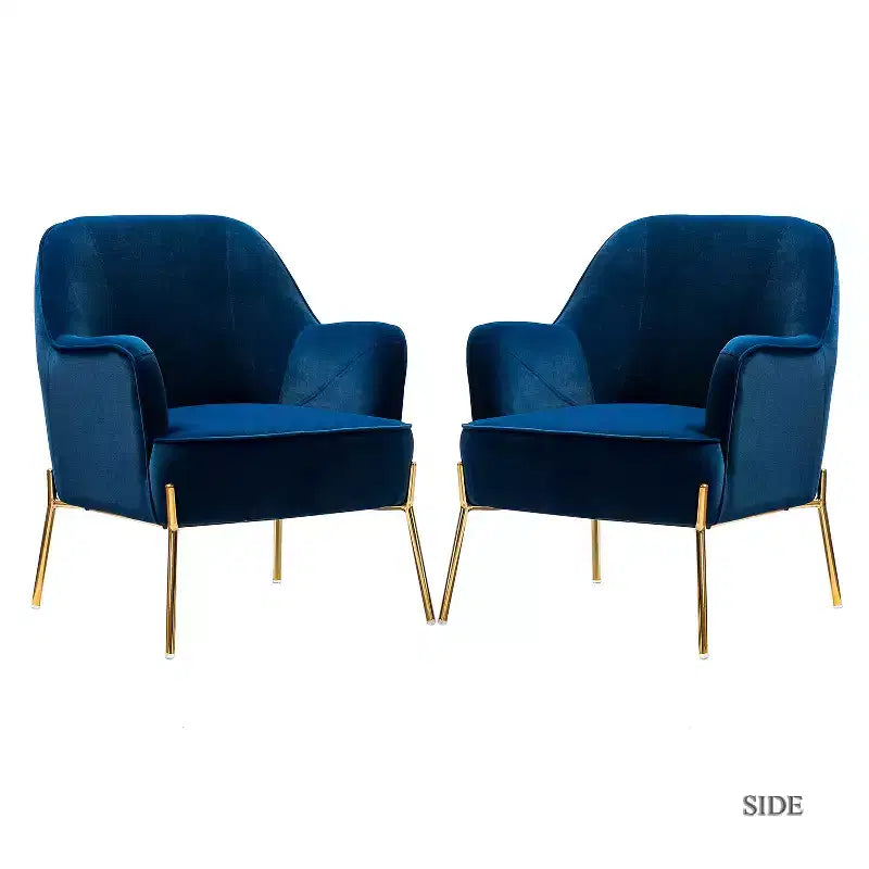 Poltrona Odo Velvet Accent Comfy da soggiorno con seduta imbottita, confezione da 2
