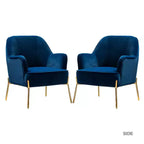 Poltrona Odo Velvet Accent Comfy da soggiorno con seduta imbottita, confezione da 2