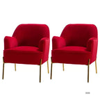 Poltrona Odo Velvet Accent Comfy da soggiorno con seduta imbottita, confezione da 2