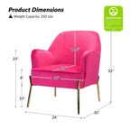 Poltrona Odo Velvet Accent Comfy da soggiorno con seduta imbottita, confezione da 2
