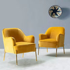 Poltrona Odo Velvet Accent Comfy da soggiorno con seduta imbottita, confezione da 2