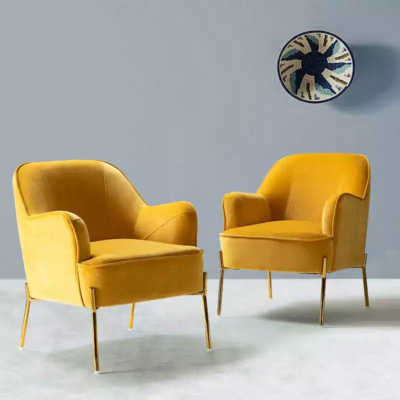 Poltrona Odo Velvet Accent Comfy da soggiorno con seduta imbottita, confezione da 2