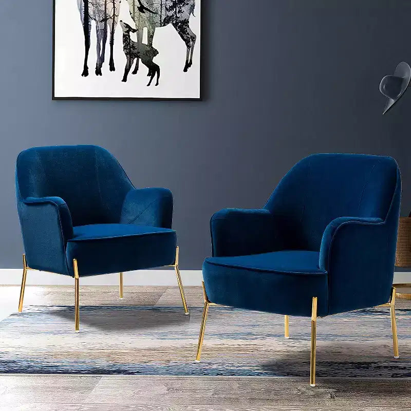 Poltrona Odo Velvet Accent Comfy da soggiorno con seduta imbottita, confezione da 2