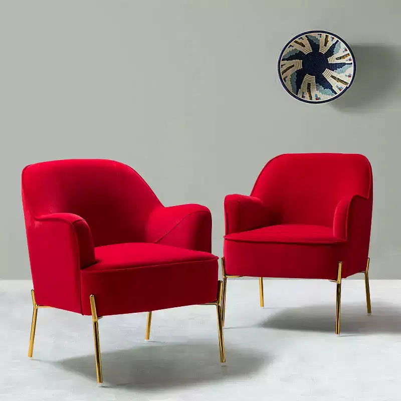 Poltrona Odo Velvet Accent Comfy da soggiorno con seduta imbottita, confezione da 2