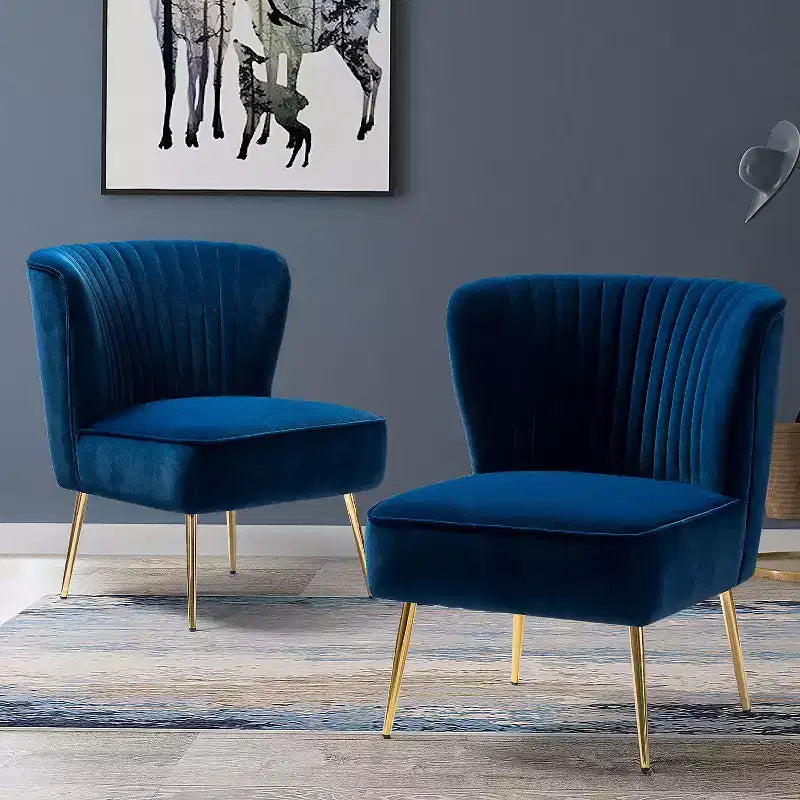 Sedia laterale Quentin Velvet Accent con seduta imbottita, confezione da 2